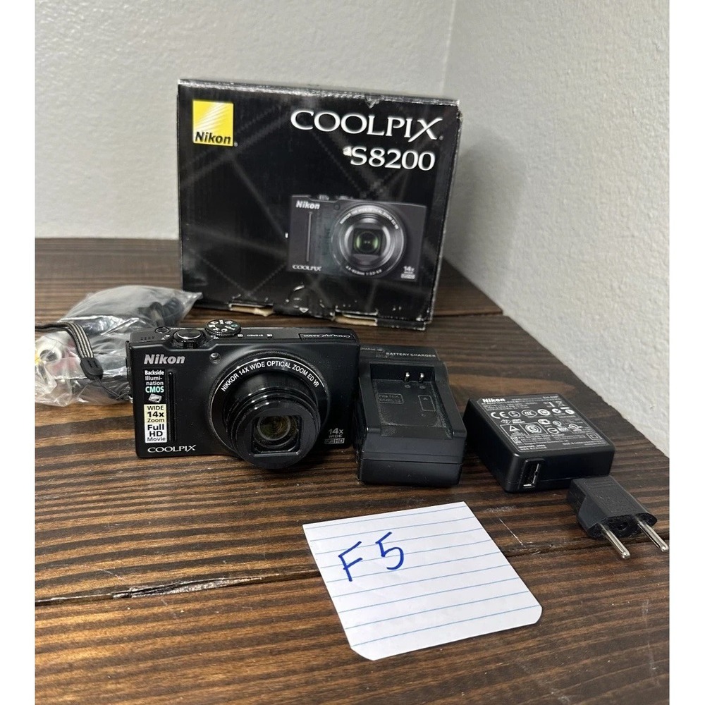 Nikon Coolpix S8200 Digital Camera Black 16.1 MP 3" Display 14x Zoom READ